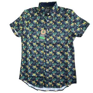Heritage Report Collection Short‎ Sleeve Shirt Mens M Multicolor Tropical NEW